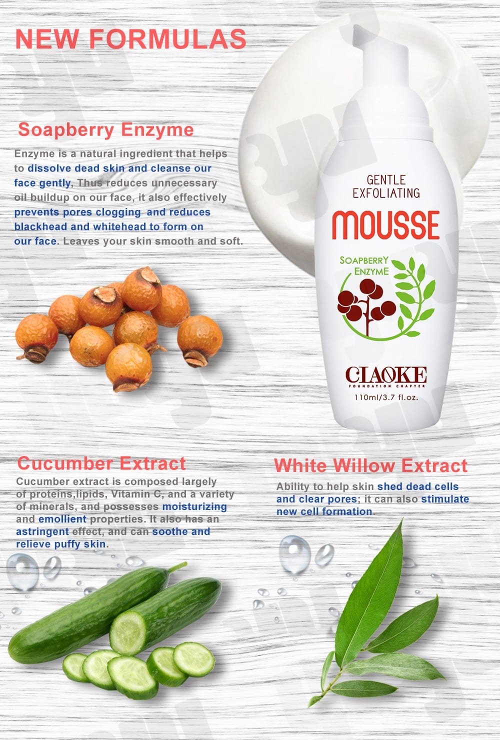 Ciaoke Gentle Exfoliating Mousse - Product Ingredients