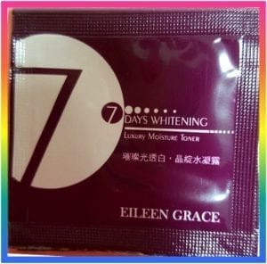Eileen Grace 7 Days Whitening Luxury Moisture Toner Sample photo review