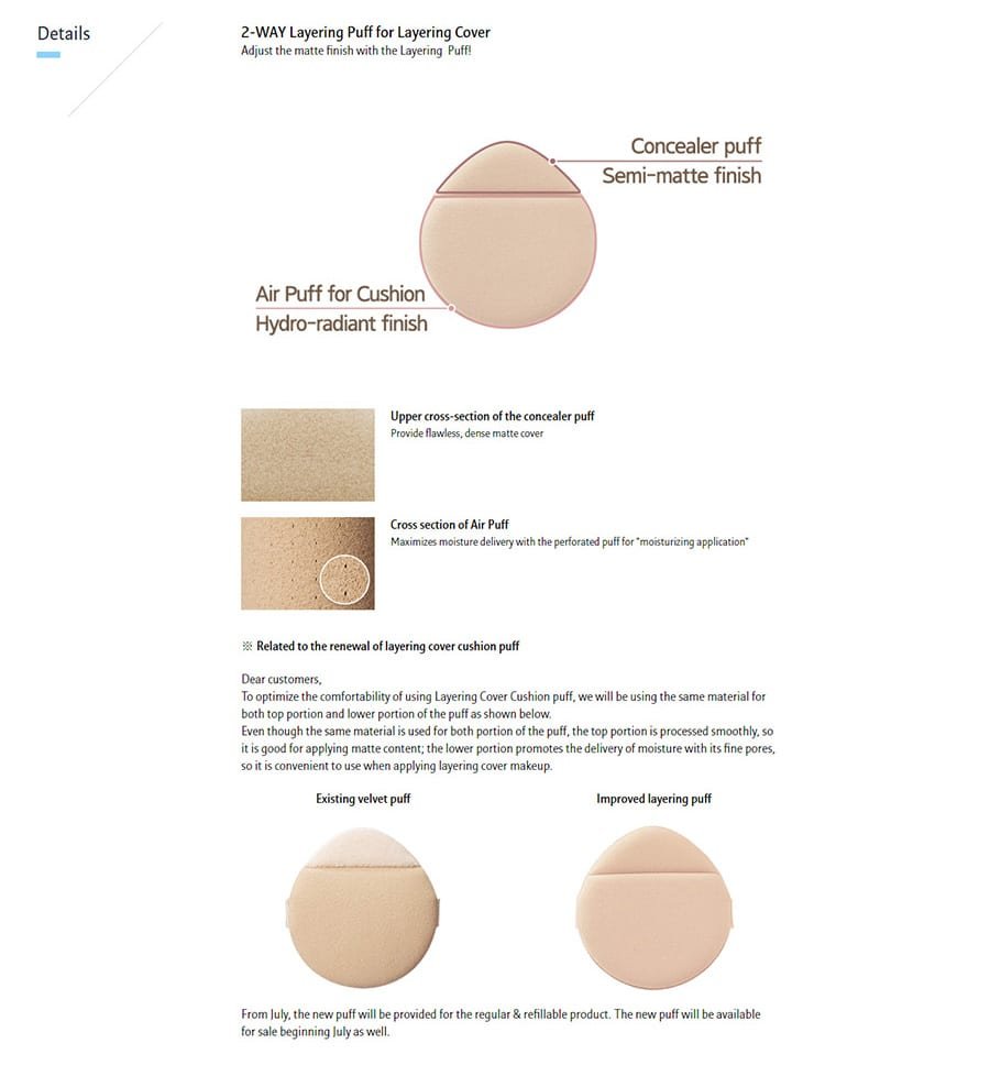 Laneige Layering Cover Cushion - Details