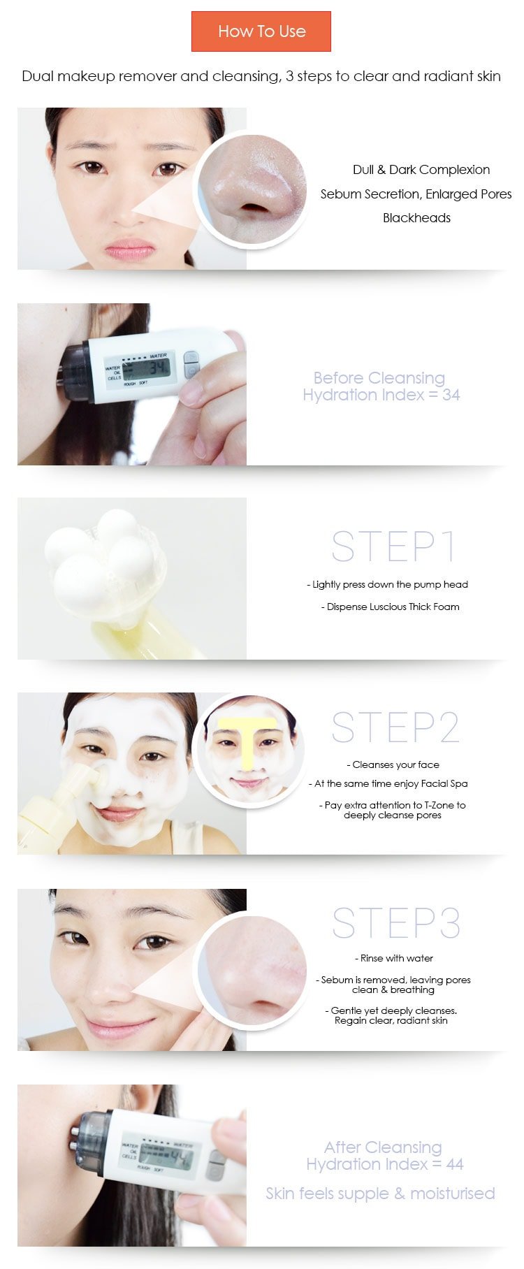 Deep Pore Cleansing Mousse - Usage