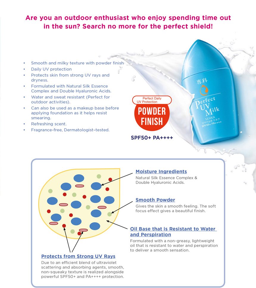 Senka Perfect UV Milk - Benefits