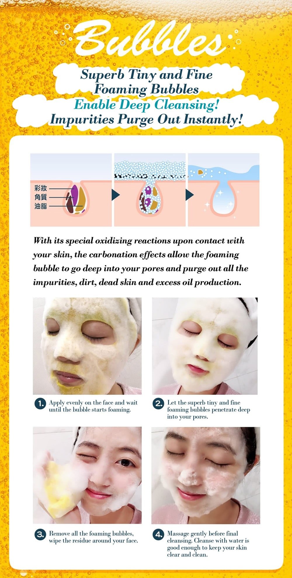 Brewer's Yeast Whitening Bubble Mask - Features