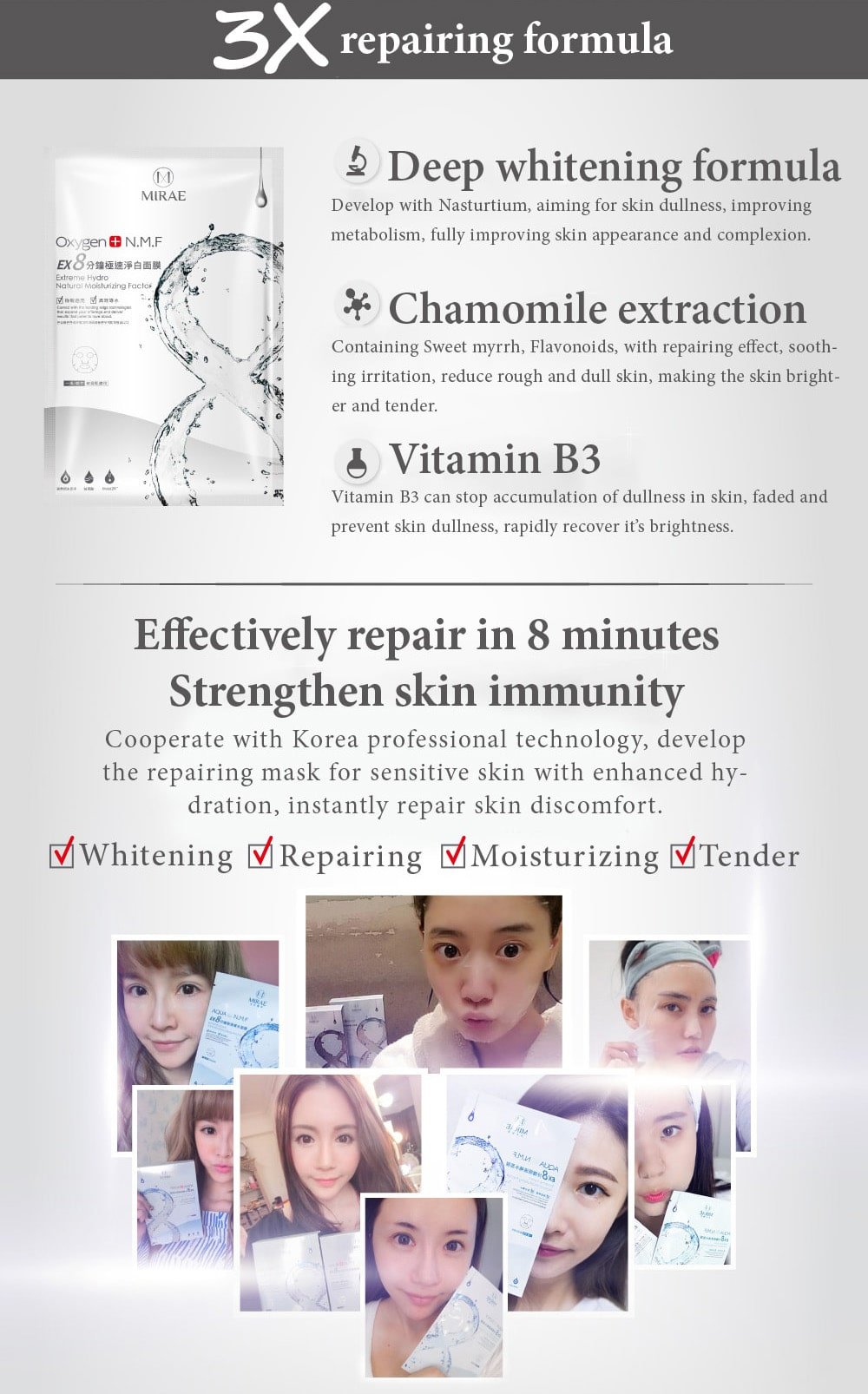 EX8-Minutes Whitening Mask - Features
