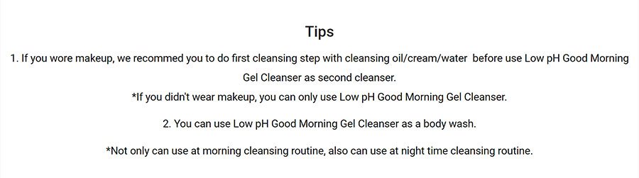 Good Morning Gel Cleanser - Tip