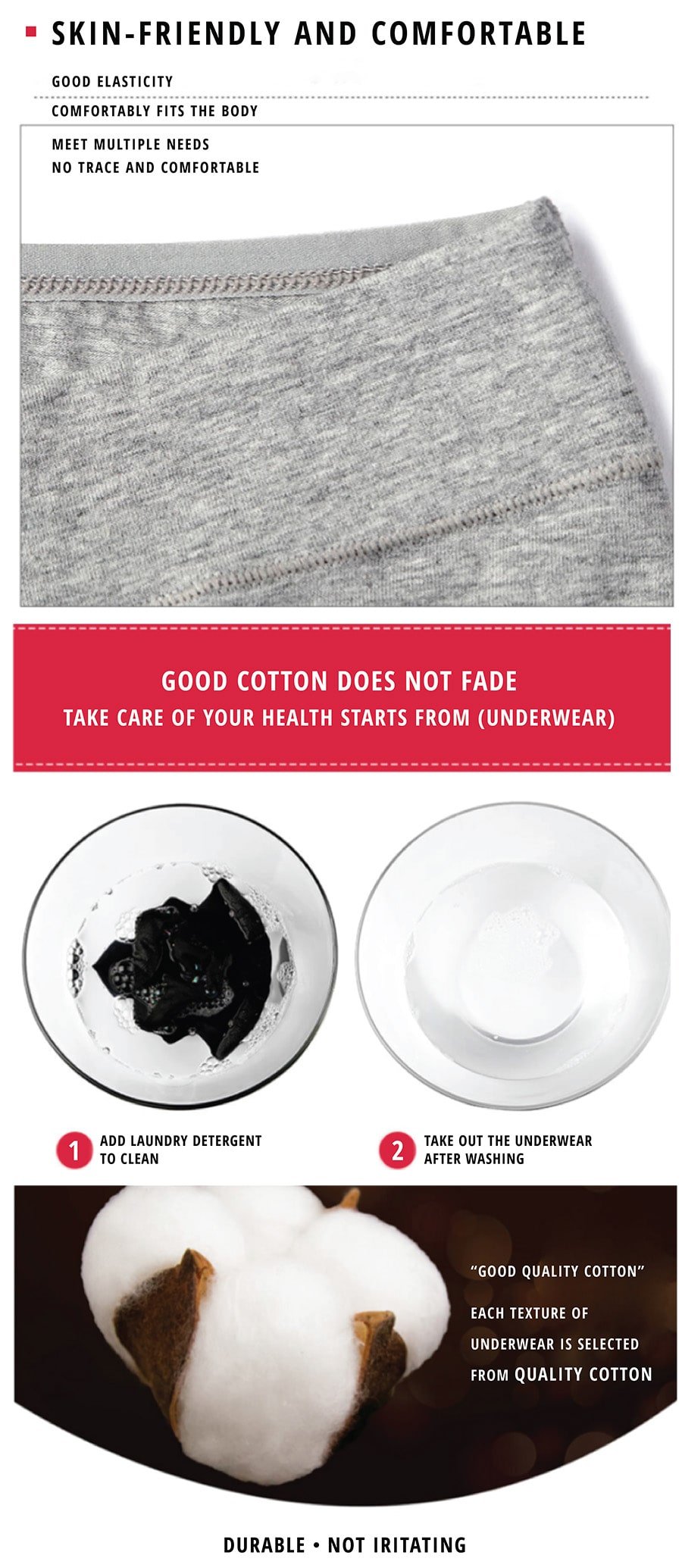 Pure Soft Cotton Underwear - Features