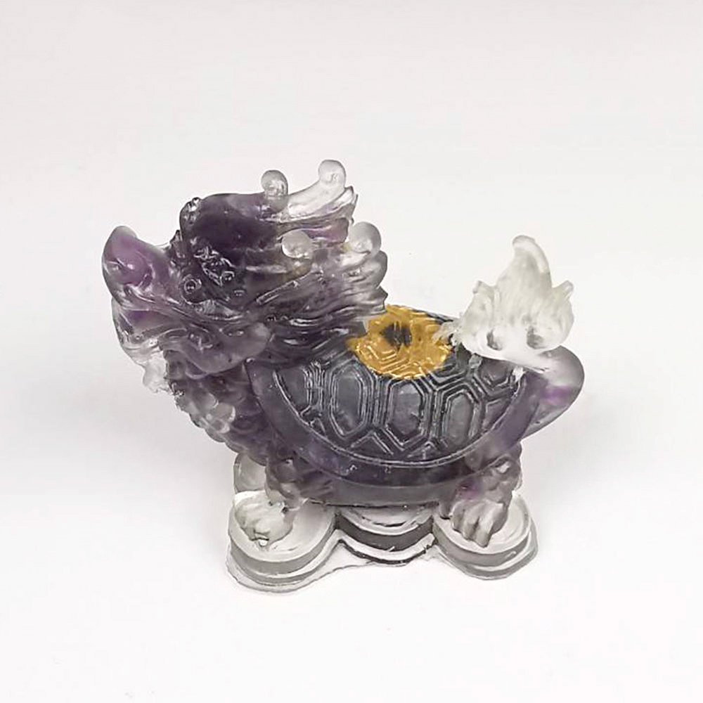 Dragon Turtle Crystal Decoration - Amethyst