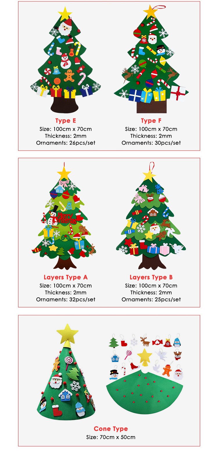 DIY Felt Christmas Tree - Types