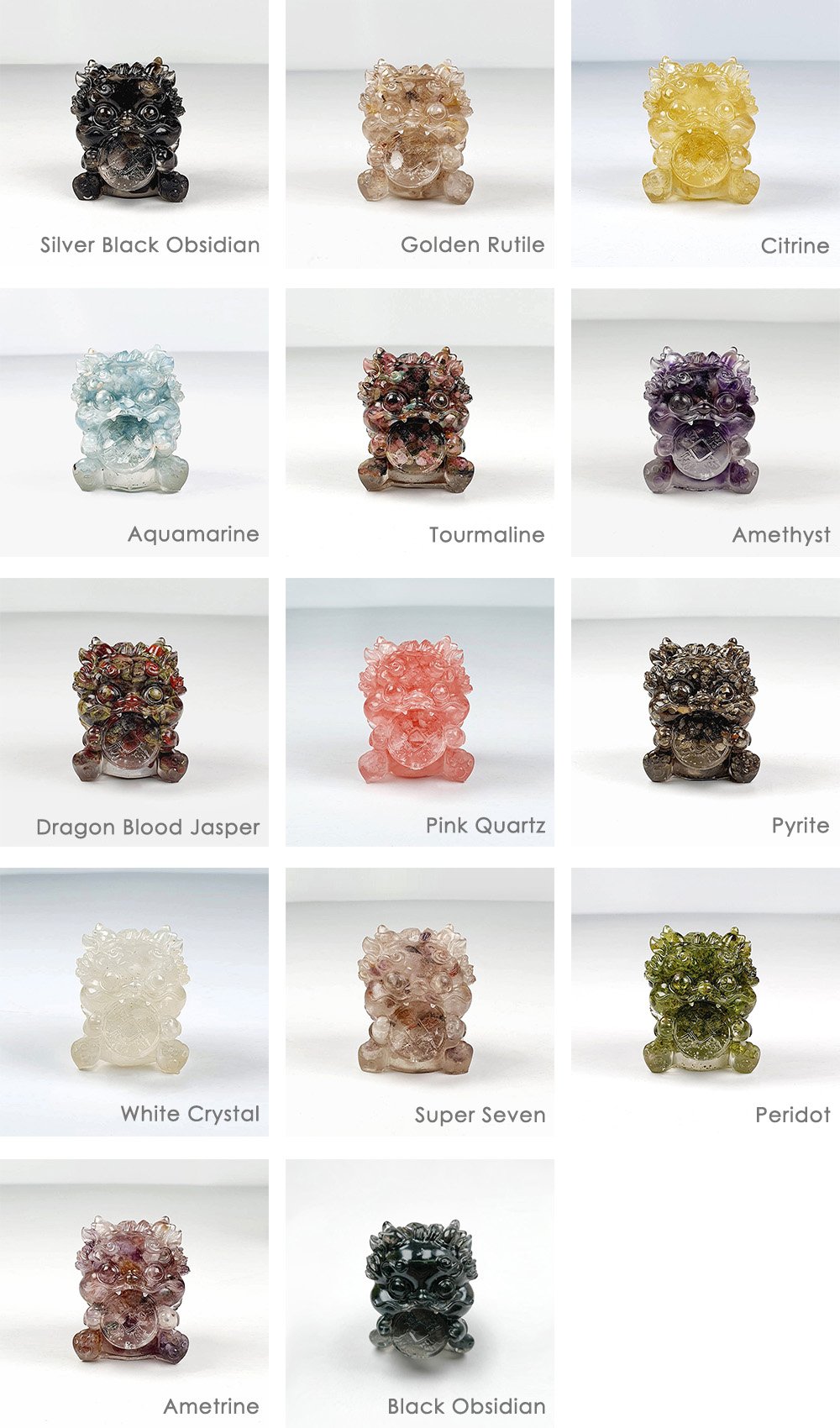 Pixiu Crystal Resin Decoration - Types
